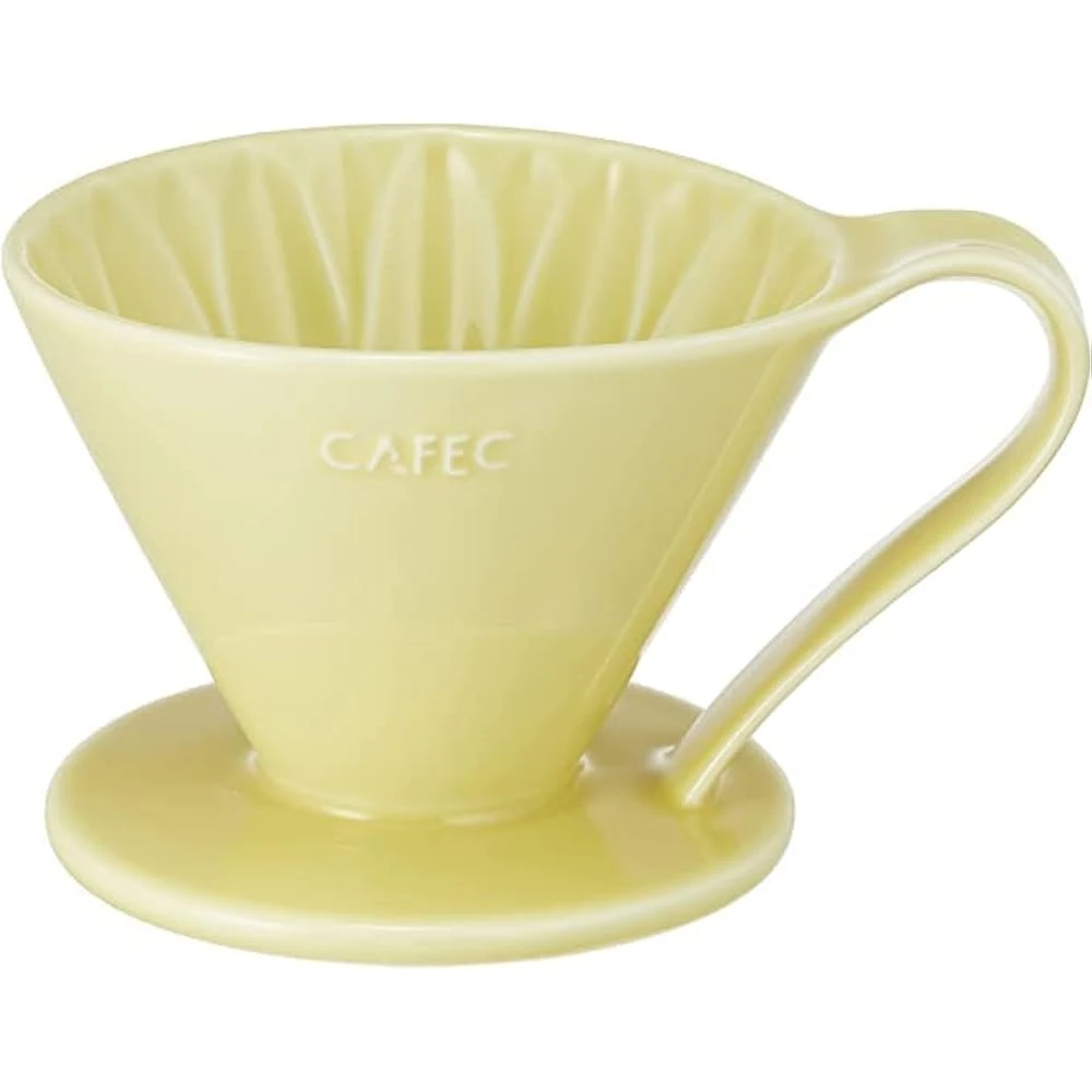 Pour Over Coffee Maker By Sanyo Sangyo: Porcelain Ceramic 1-to-4 Cup Dripper In 5 Beautiful Colors | Unique Drip Coffee Brewer For Fresh Filter Coffee–Elegant Smart Design: Better Brewing (Yellow) 4 Pour Over Coffee Maker By Sanyo Sangyo: Porcelain Ceramic 1-to-4 Cup Dripper In 5 Beautiful Colors | Unique Drip Coffee Brewer For Fresh Filter Coffee–Elegant Smart Design: Better Brewing (Yellow) - Image 2