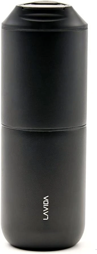 VIVALAVIDA LAVIDA Portable Drip Coffee Maker Small Electric Pour Over Coffee Maker Set With Grinder & Filter, All-in-one For Travel Camping Hiking Kitchen Office Car (Black)