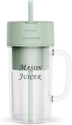 Crushed Ice Juicer Small Juicer Portable Juicer Outdoor Blender Milkshake Juicer (Color : Green, Size : 400ml)