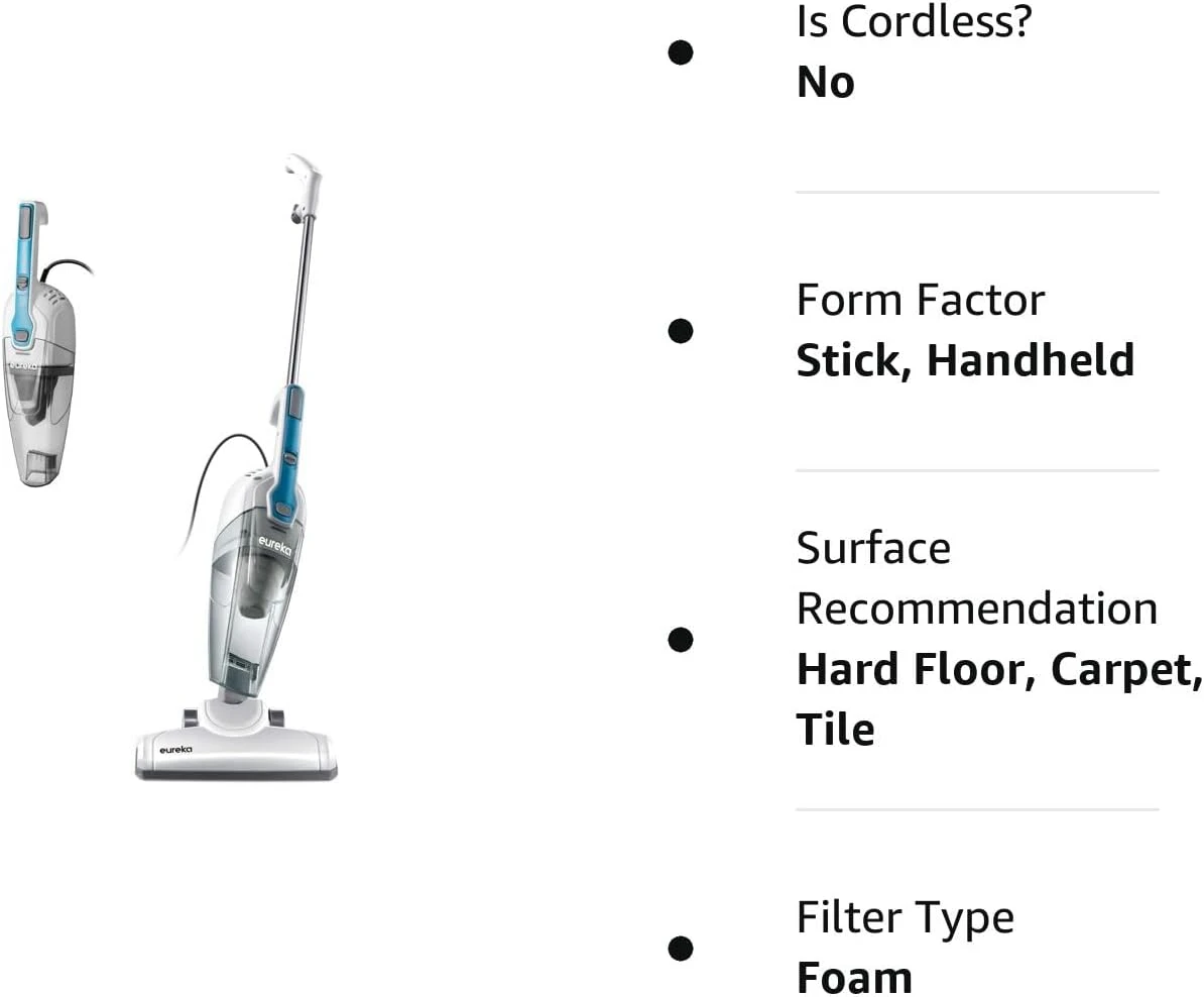 EUREKA NES100 Powerful Suction Convenient Handheld Vac With Filter For Hard Floor, 3-in-1 Vacuum, Aqua Blue 10 EUREKA NES100 Powerful Suction Convenient Handheld Vac With Filter For Hard Floor, 3-in-1 Vacuum, Aqua Blue - Image 8