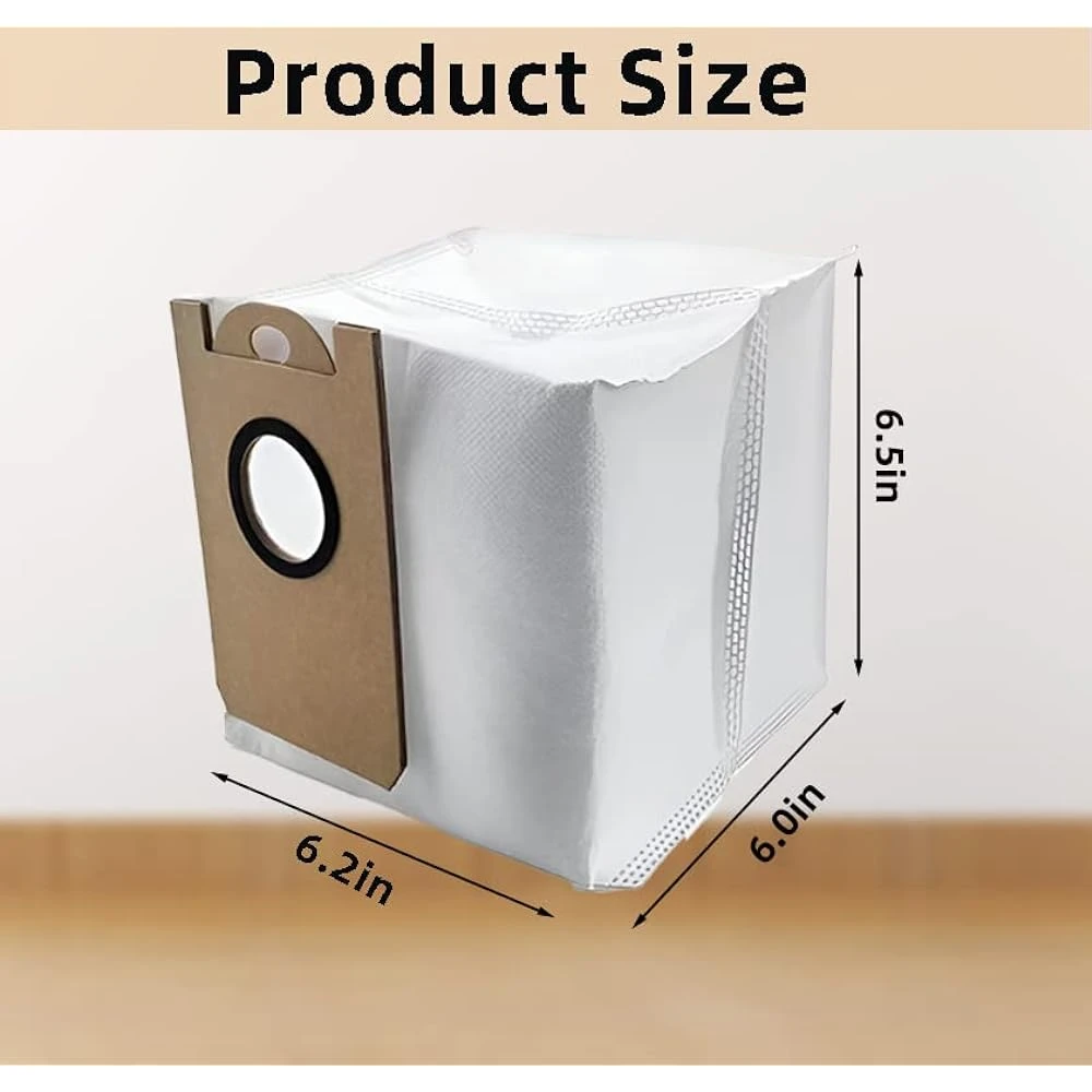 6 Pack 3.5L Vacuum Bags For IHome AutoVac Nova IHRV6-BLK Self Empty, For Laresar L6 Pro, For Honiture Q6 Pro, For AIRROBO T10+, For Neabot N2 Robot Vacuum Cleaner Replacement 6 Dust Bags 7 6 Pack 3.5L Vacuum Bags For IHome AutoVac Nova IHRV6-BLK Self Empty, For Laresar L6 Pro, For Honiture Q6 Pro, For AIRROBO T10+, For Neabot N2 Robot Vacuum Cleaner Replacement 6 Dust Bags - Image 5