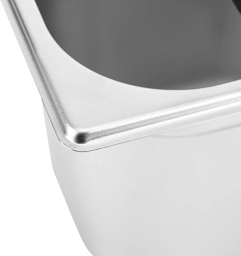 Coffee Knock Box, Stainless Steel Espresso Knock Box Container With Rubber Bar Coffee Making Accessories(L) 4 Coffee Knock Box, Stainless Steel Espresso Knock Box Container With Rubber Bar Coffee Making Accessories(L) - Image 2