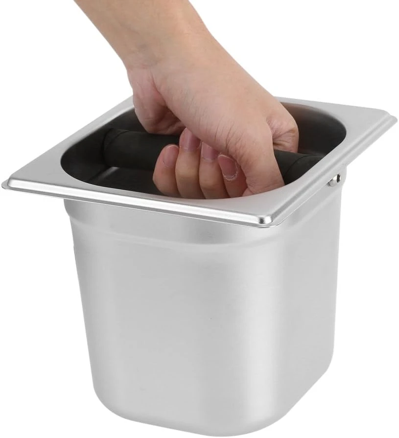 Coffee Knock Box, Stainless Steel Espresso Knock Box Container With Rubber Bar Coffee Making Accessories(L) 7 Coffee Knock Box, Stainless Steel Espresso Knock Box Container With Rubber Bar Coffee Making Accessories(L) - Image 5