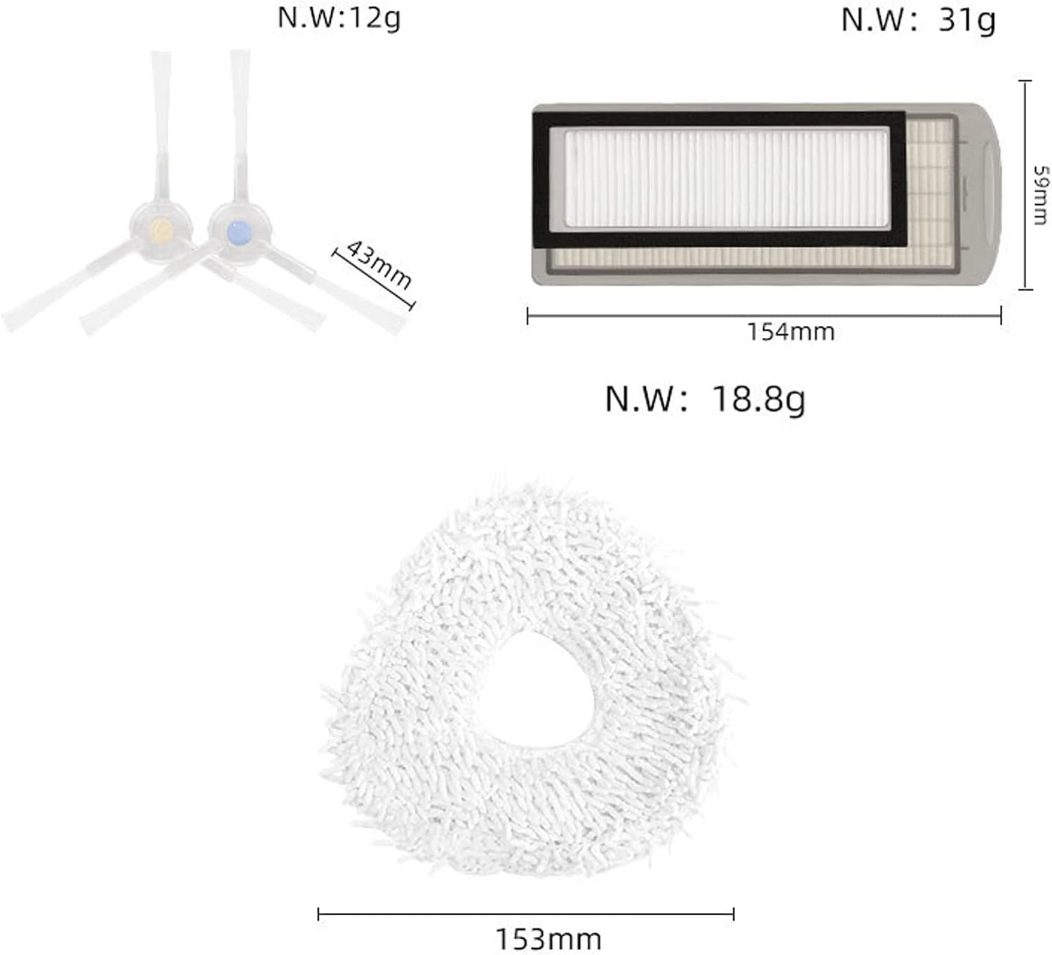 4 Pack Replacement Mop Pads Compatible For NARWAL T10 J1 J2 Microfiber Resuable Mop Cloth Robot Vacuum Cleaner Accessories 7 4 Pack Replacement Mop Pads Compatible For NARWAL T10 J1 J2 Microfiber Resuable Mop Cloth Robot Vacuum Cleaner Accessories - Image 5