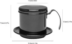 Otufan Vietnamese Coffee Drip, Stainless Steel Cup Vietnamese Coffee Drip Filter Maker Suitable For Home Office Cappuccino Mocha Tools Frother Cup(Black) -Small Appliance Store 51pgROyQC5L. AC SL1001
