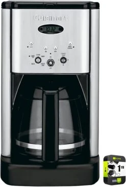 Cuisinart DCC1200 Brew Central 12 Cup Programmable Coffeemaker Silver Bundle With 1 YR CPS Enhanced Protection Pack