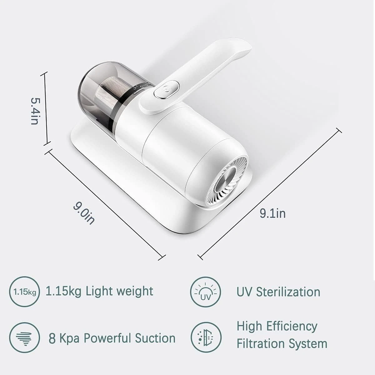 Dizikzo Bed Vacuum Cleaner, UV Cordless Vacuum Cleaner, Mattress Vacuum, Effectively Clean Up Bed, Pillows, Cloth Sofas,Carpets And Ther Fabric Surfaces 4 Dizikzo Bed Vacuum Cleaner, UV Cordless Vacuum Cleaner, Mattress Vacuum, Effectively Clean Up Bed, Pillows, Cloth Sofas,Carpets And Ther Fabric Surfaces - Image 2