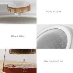 ZEONIK Coffee Machine Drip Cold Brew Coffee Pot Set With Visual Scale For Home Office, Drip Coffee Brewer Carafe With Adjustable Rate Dripper Suitable For Coffee And Tea Coffee Maker -Small Appliance Store 51tW5XjMMlL. AC SL1024