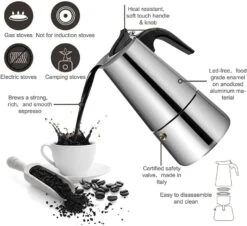 Stovetop Espresso Coffee Maker, Stainless Steel Thermal Coffee Carafe Coffee Brewer With Metal Filter Easy To Operate Coffee Pot For Coffee Maker (450ml) 17 Stovetop Espresso Coffee Maker, Stainless Steel Thermal Coffee Carafe Coffee Brewer With Metal Filter Easy To Operate Coffee Pot For Coffee Maker (450ml) -Small Appliance Store 61 7ip IMS. AC SL1002