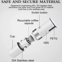 A Sixx Coffee Machine, Fully-Automatic One Button Operation Coffee Capsule Machine Portable Mini USB Electric Coffee Maker Handheld Coffee Machine For Home Travel, White 13 A Sixx Coffee Machine, Fully-Automatic One Button Operation Coffee Capsule Machine Portable Mini USB Electric Coffee Maker Handheld Coffee Machine For Home Travel, White -Small Appliance Store 61 o0FSckSL. AC SL1001