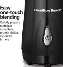 Hamilton Beach Portable Blender For Shakes And Smoothies With 14 Oz BPA Free Travel Cup And Lid, Durable Stainless Steel Blades For Powerful Blending Performance, Black (51101AV) -Small Appliance Store 614tSIL0plL. AC SL1500