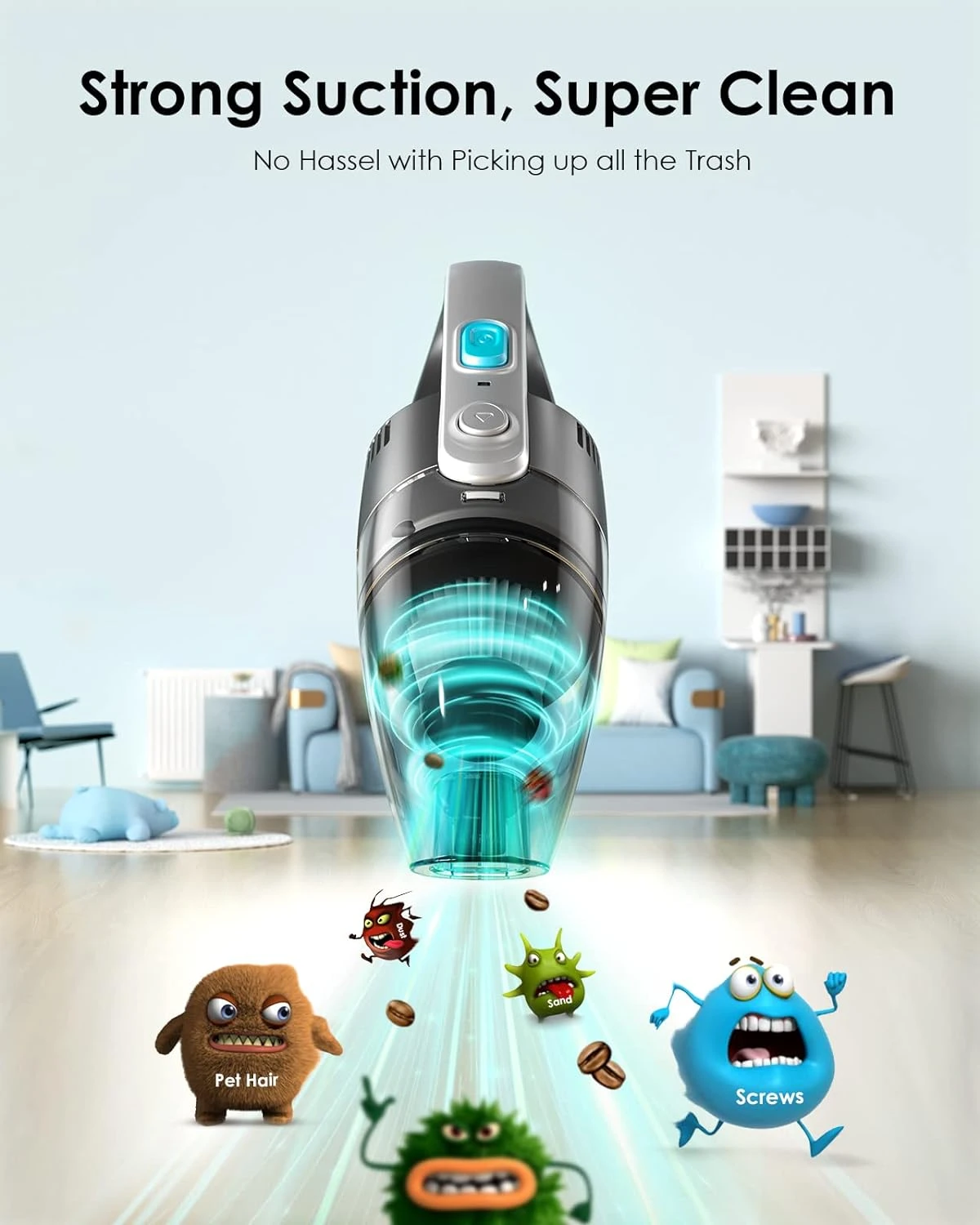 Oraimo Cordless Handheld Vacuum, Hand Held Vacuuming Cordless, Car Vacuum Cleaner Cordless, Effortlessly Clean Every Nook And Cranny, Lightweight, 3.5H Fast-Charging And Portable For Car, Home, Office 4 Oraimo Cordless Handheld Vacuum, Hand Held Vacuuming Cordless, Car Vacuum Cleaner Cordless, Effortlessly Clean Every Nook And Cranny, Lightweight, 3.5H Fast-Charging And Portable For Car, Home, Office - Image 2