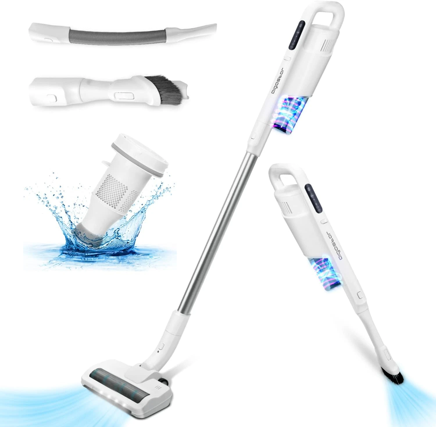 Aigostar Cordless Vacuum Cleaner, 150W Powerful Suction Stick Vacuum With 40 Mins Long Runtime, 4 In 1 Chargeable Vacuum Cordless For Hardwood Floor Pet Hair, Lightweight And LED Lights 3 Aigostar Cordless Vacuum Cleaner, 150W Powerful Suction Stick Vacuum With 40 Mins Long Runtime, 4 In 1 Chargeable Vacuum Cordless For Hardwood Floor Pet Hair, Lightweight And LED Lights