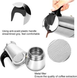 Stovetop Espresso Coffee Maker, Stainless Steel Thermal Coffee Carafe Coffee Brewer With Metal Filter Easy To Operate Coffee Pot For Coffee Maker (450ml) 14 Stovetop Espresso Coffee Maker, Stainless Steel Thermal Coffee Carafe Coffee Brewer With Metal Filter Easy To Operate Coffee Pot For Coffee Maker (450ml) -Small Appliance Store 619369u0YfS. AC SL1002