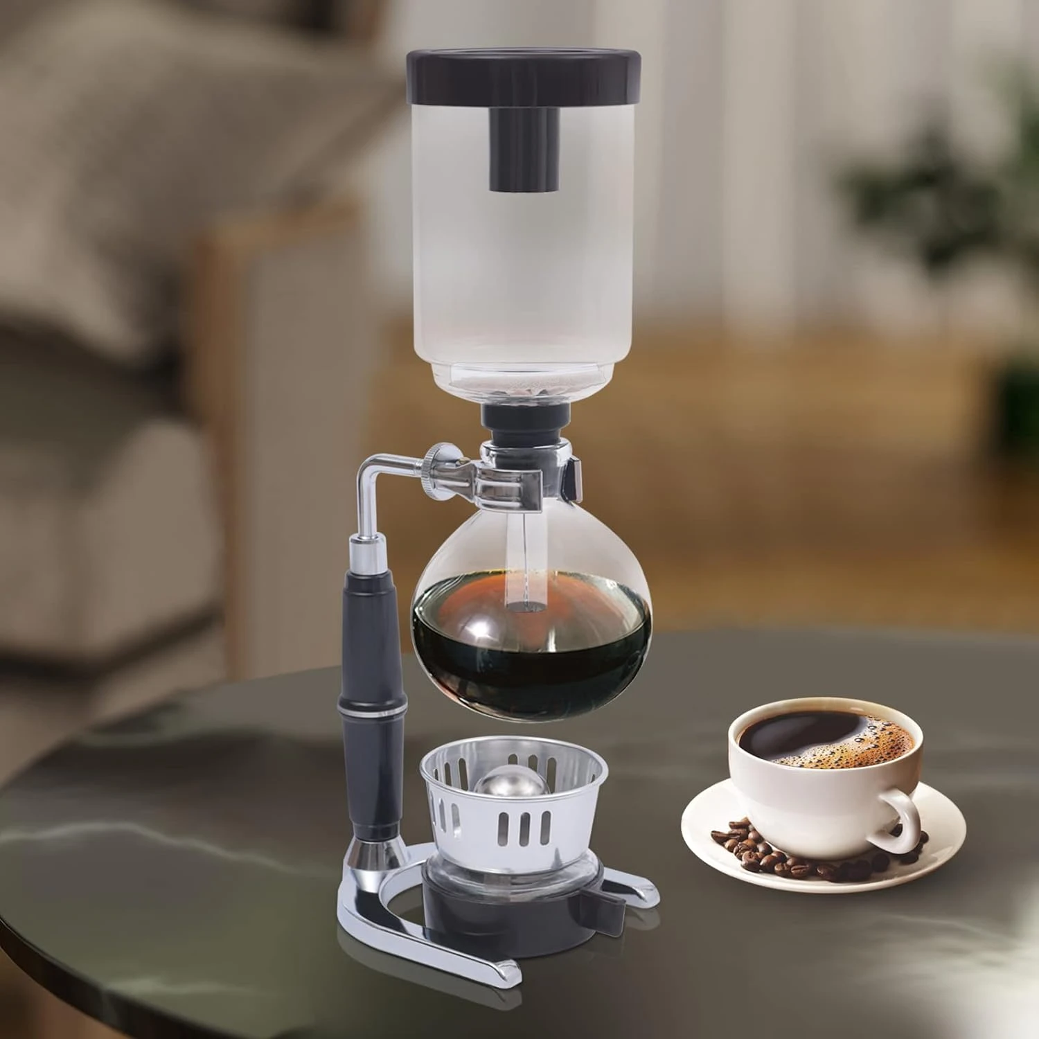 Siphon Coffee Maker, Luxury Royal Family Balance Syphon Coffee Maker Siphon Brewer Elegant Design Retro-Style Coffee Maker Japanese Style Vacuum Glass Siphon Pot, Capacity: 360ml (Type C) 3 Siphon Coffee Maker, Luxury Royal Family Balance Syphon Coffee Maker Siphon Brewer Elegant Design Retro-Style Coffee Maker Japanese Style Vacuum Glass Siphon Pot, Capacity: 360ml (Type C)