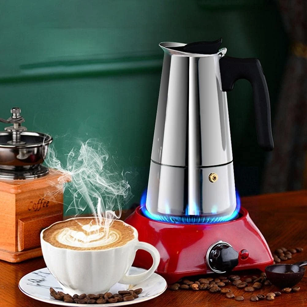 Stovetop Espresso Coffee Maker, Stainless Steel Thermal Coffee Carafe Coffee Brewer With Metal Filter Easy To Operate Coffee Pot For Coffee Maker (450ml) 7 Stovetop Espresso Coffee Maker, Stainless Steel Thermal Coffee Carafe Coffee Brewer With Metal Filter Easy To Operate Coffee Pot For Coffee Maker (450ml) - Image 5