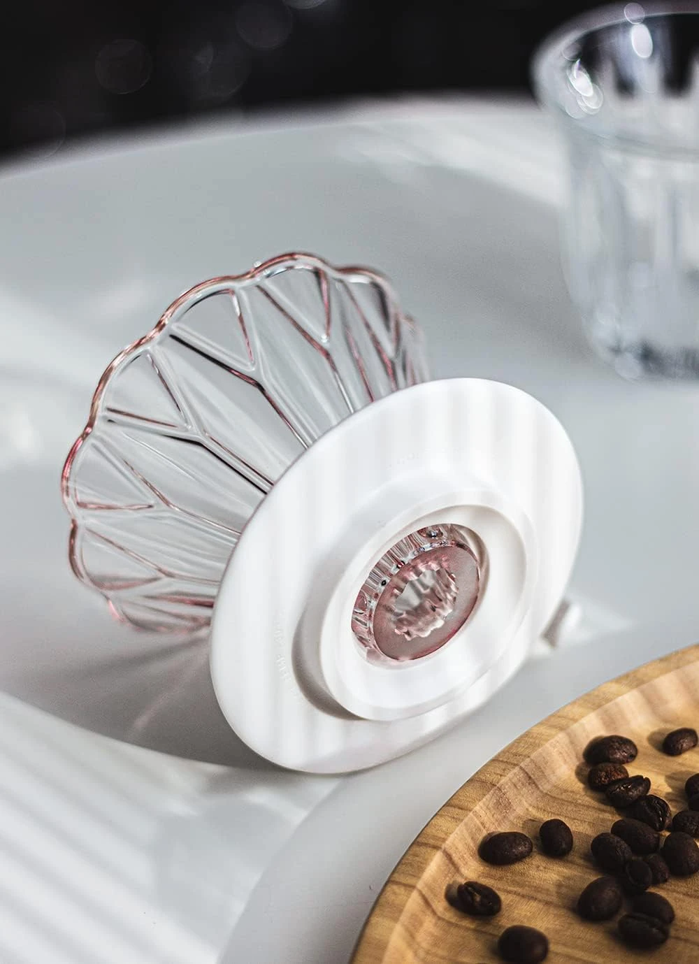 HERO Petal Glass Coffee Dripper V60 Barista Pour Over Hand Drip Brewer Blue 11 HERO Petal Glass Coffee Dripper V60 Barista Pour Over Hand Drip Brewer Blue - Image 9