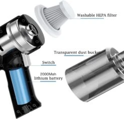 SIRUITON Portable Car Vacuum Cleaner, 9000Pa Handheld Vacuum High Power Cordless, Hand Vacuum 120W Rechargeable Easy To Clean Car Interior,Desktop,Sofa,Keyboard,Drawer And Crevices,Small Spaces -Small Appliance Store 61C9Or9aIL. AC SL1500