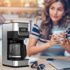 ANNAPU 10-Cup Programmable Coffee Maker: Automatic Drip Coffeemaker With Reusable Filter & Coffee Pot, Brew Strength Control, Keep Warm & Power Off, Smart Anti-Drip System,Black And Stainless Steel 16 ANNAPU 10-Cup Programmable Coffee Maker: Automatic Drip Coffeemaker With Reusable Filter & Coffee Pot, Brew Strength Control, Keep Warm & Power Off, Smart Anti-Drip System,Black And Stainless Steel -Small Appliance Store 61DDIq05DIL. AC SL1500
