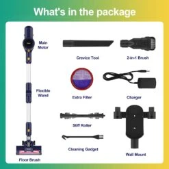 POWEART Cordless Vacuum Cleaner, 6-in-1 Powerful Cordless Stick Vacuum, 210W Vacuum Cordless Rechargeable With 6-Cell 2200mAh Battery, Cordless Vacuum Cleaners For Home Pets Floor - Night -Small Appliance Store 61DNKJkrlIL. AC SL1500