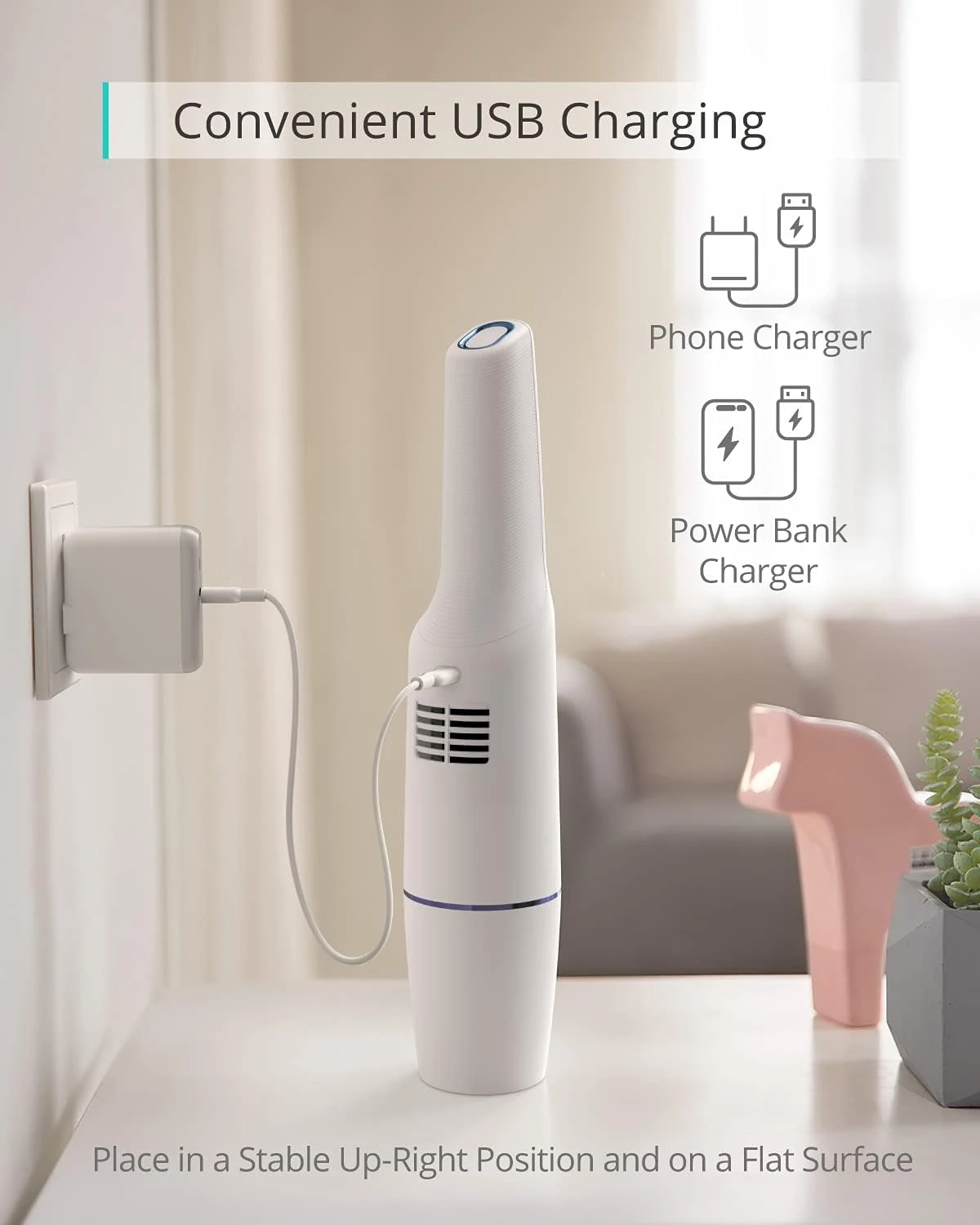 Eufy By Anker, HomeVac H11,Ultra-Lightweight 1.2lbs, Compact, Washable Filter, Cordless Handheld Vacuum Cleaner, 5500Pa Suction Power,USB Charging, For Home Cleaning, White 8 Eufy By Anker, HomeVac H11,Ultra-Lightweight 1.2lbs, Compact, Washable Filter, Cordless Handheld Vacuum Cleaner, 5500Pa Suction Power,USB Charging, For Home Cleaning, White - Image 6