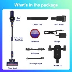 POWEART Cordless Vacuum Cleaner, 6-in-1 Multifunction Cordless Stick Vacuum Cleaner, 2200mAh Rechargeable Vacuum Cleaner, Lightweight Quiet Vacuum Cleaner - Indigo -Small Appliance Store 61FF 0y9o7L. AC SL1500