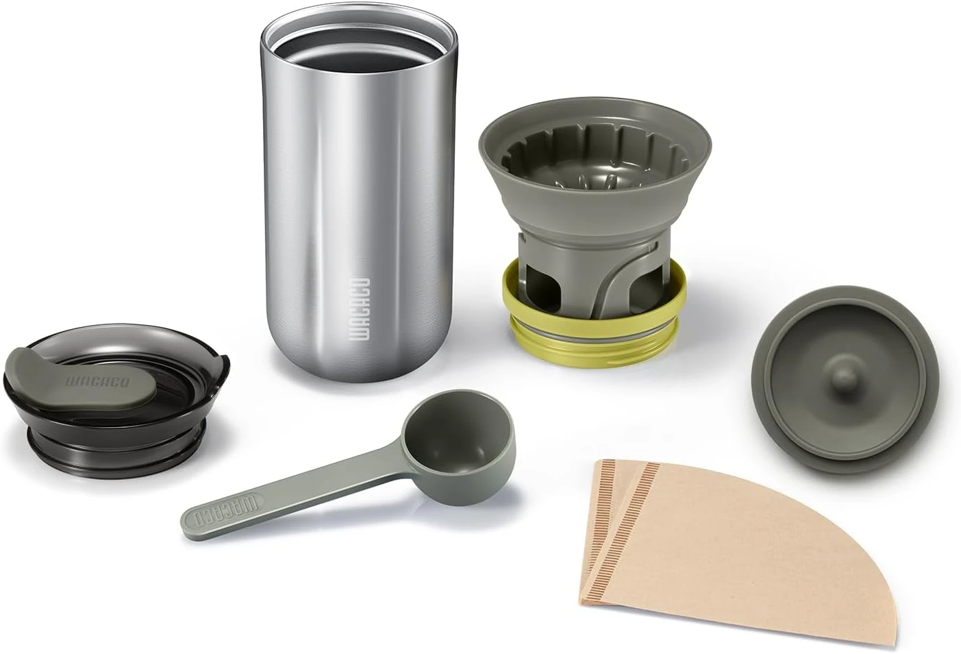 WACACO Cuppamoka Pour-Over Coffee Maker, Portable Drip Coffee Maker With 10 Cone Paper Filters, Manually Operated, Stainless Steel Coffee Brewer, 10 Fl Oz 9 WACACO Cuppamoka Pour-Over Coffee Maker, Portable Drip Coffee Maker With 10 Cone Paper Filters, Manually Operated, Stainless Steel Coffee Brewer, 10 Fl Oz - Image 7