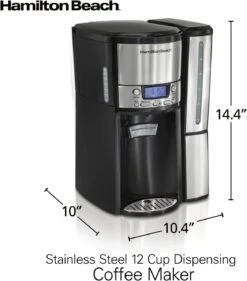 Hamilton Beach One Press Programmable Dispensing Drip Coffee Maker With 12 Cup Internal Brew Pot, Water Reservoir, Black & Stainless (47950) 18 Hamilton Beach One Press Programmable Dispensing Drip Coffee Maker With 12 Cup Internal Brew Pot, Water Reservoir, Black & Stainless (47950) -Small Appliance Store 61FV1OJAb0L. AC SL1500