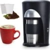 Avigator Small Coffee Maker-Single Serve Coffee Maker, Single Cup Coffee Maker With 10oz Travel Coffee Tumbler & Reusable Filter For Home, Office, Camping, Ideal For Gift(Silver And Black) -Small Appliance Store 61FcBk8RAhL. AC SL1500