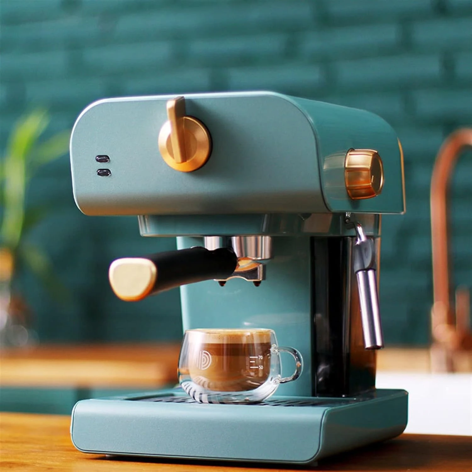 XiVue Coffee Maker Coffee Pot Coffee Maker Household Semi-Automatic Steam Coffee Machine (Color : Green, Size : EU) (Green US) (Green US) 4 XiVue Coffee Maker Coffee Pot Coffee Maker Household Semi-Automatic Steam Coffee Machine (Color : Green, Size : EU) (Green US) (Green US) - Image 2