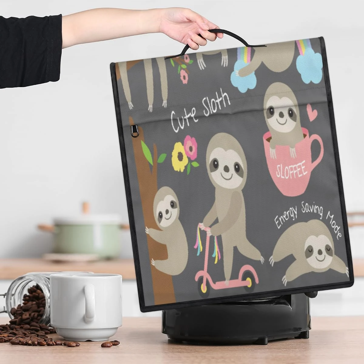 Cute Baby Sloth Coffee Machine Dust Cover Animal Sloth Stand Mixer Dust Cover Stand Mixer Cover Waterproof,Easy To Clean,Multi-Pocket 10 Cute Baby Sloth Coffee Machine Dust Cover Animal Sloth Stand Mixer Dust Cover Stand Mixer Cover Waterproof,Easy To Clean,Multi-Pocket - Image 8