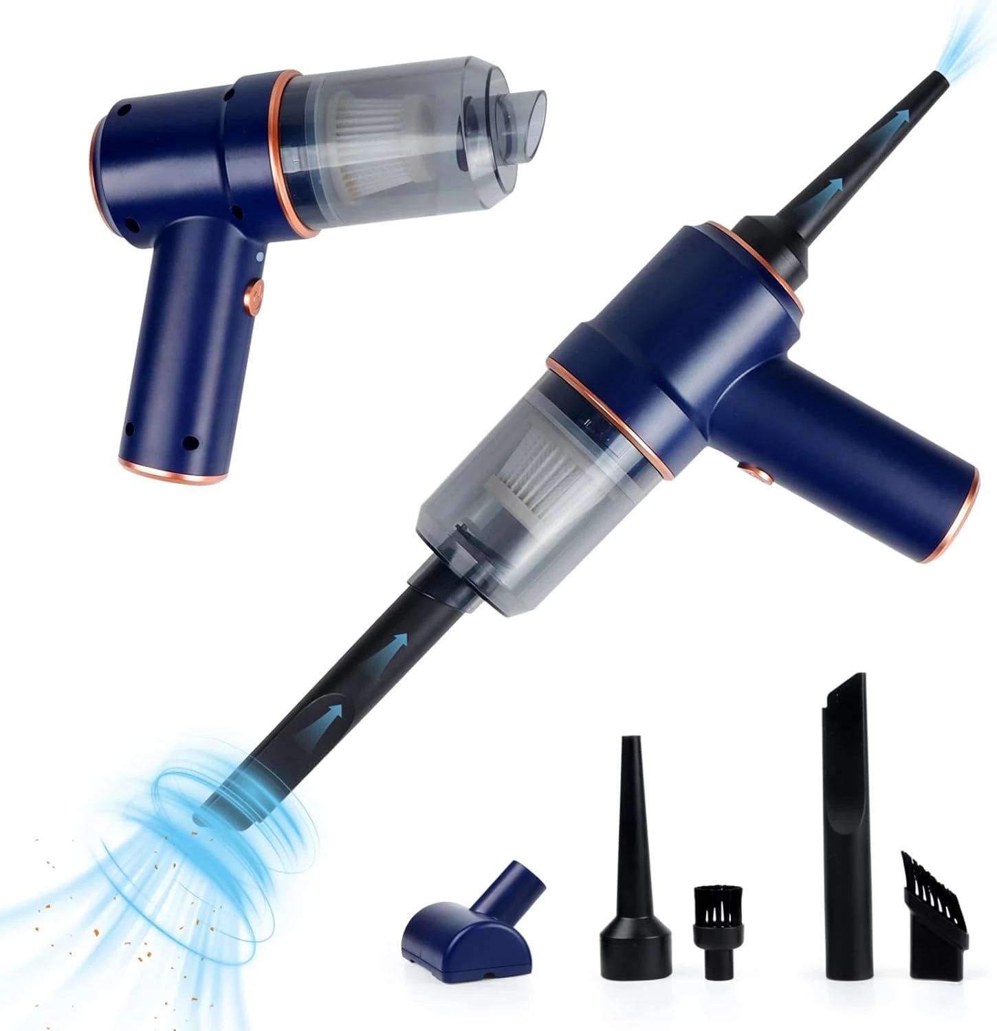 XSUPER Handheld Vacuum Cordless, Car Vacuum Cleaner Rechargeable, 9000Pa Strong Suction Portable Hand Mini Vacuum With Suck And Blow 2 In 1, Small Vacuum Suitable For Home Pet Car Cleaning