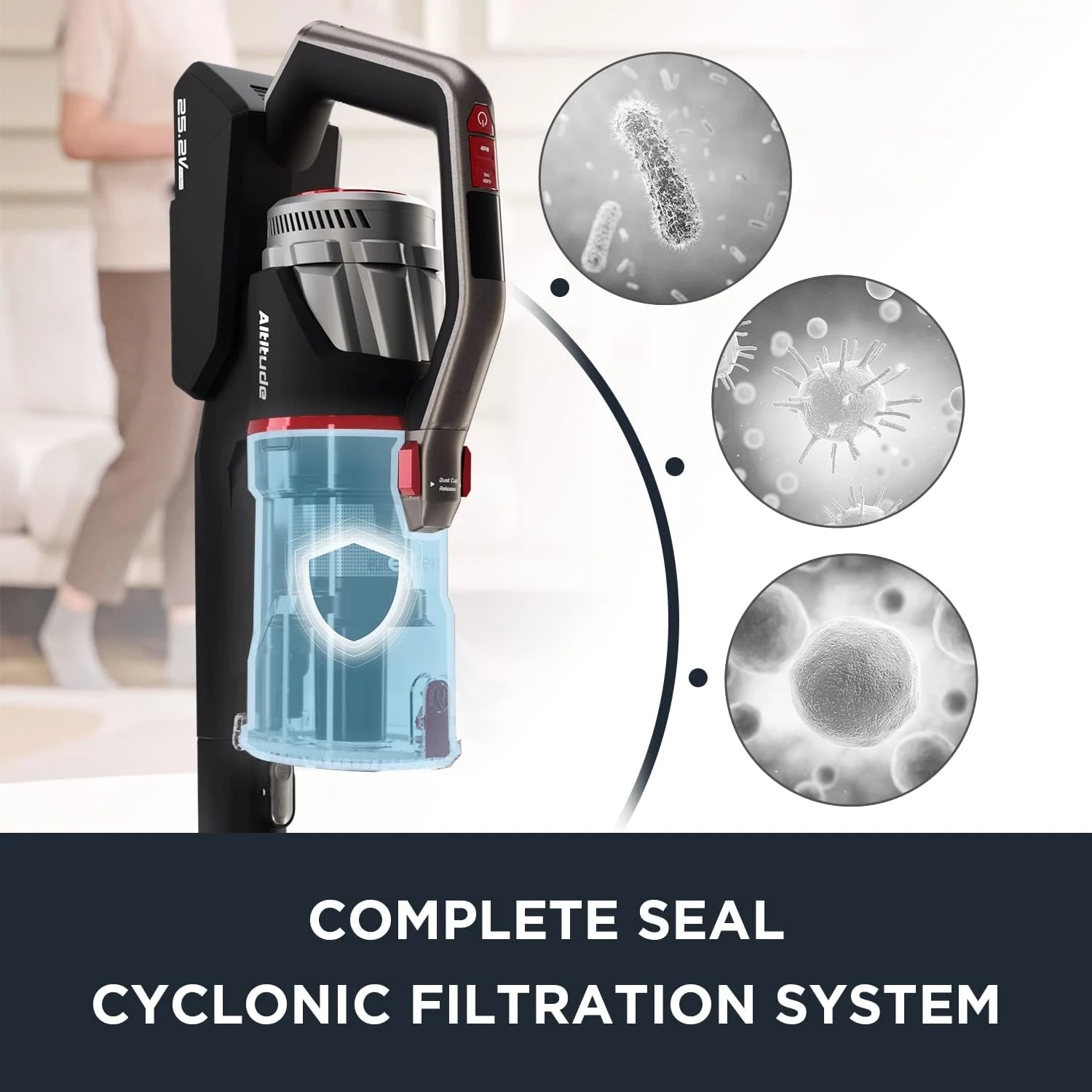 EUREKA Lightweight Cordless Vacuum Cleaner With LED Headlights, 450W Powerful BLDC Removable Battety Handheld Vac For Multifloors, Carpet & Hardwood Floor, Altitude Pro + Motorized Pet Tool, Red 8 EUREKA Lightweight Cordless Vacuum Cleaner With LED Headlights, 450W Powerful BLDC Removable Battety Handheld Vac For Multifloors, Carpet & Hardwood Floor, Altitude Pro + Motorized Pet Tool, Red - Image 6