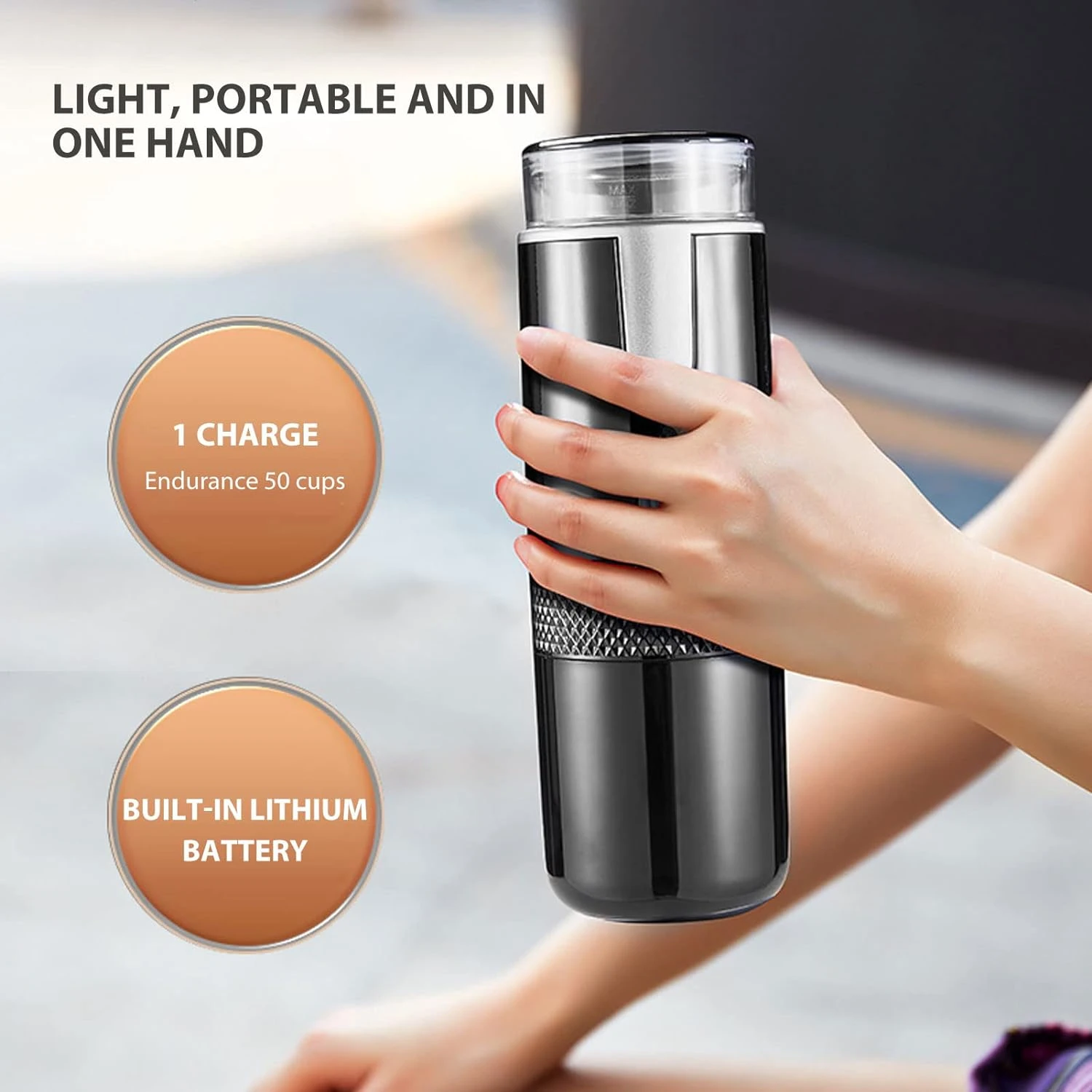 HURRISE Portable Coffee Machine Compatible For K Cup Capsules & Ground Coffee Handheld Coffee Maker Manually Operated For Camping Hiking, Driving, Home And Office 4 HURRISE Portable Coffee Machine Compatible For K Cup Capsules & Ground Coffee Handheld Coffee Maker Manually Operated For Camping Hiking, Driving, Home And Office - Image 2