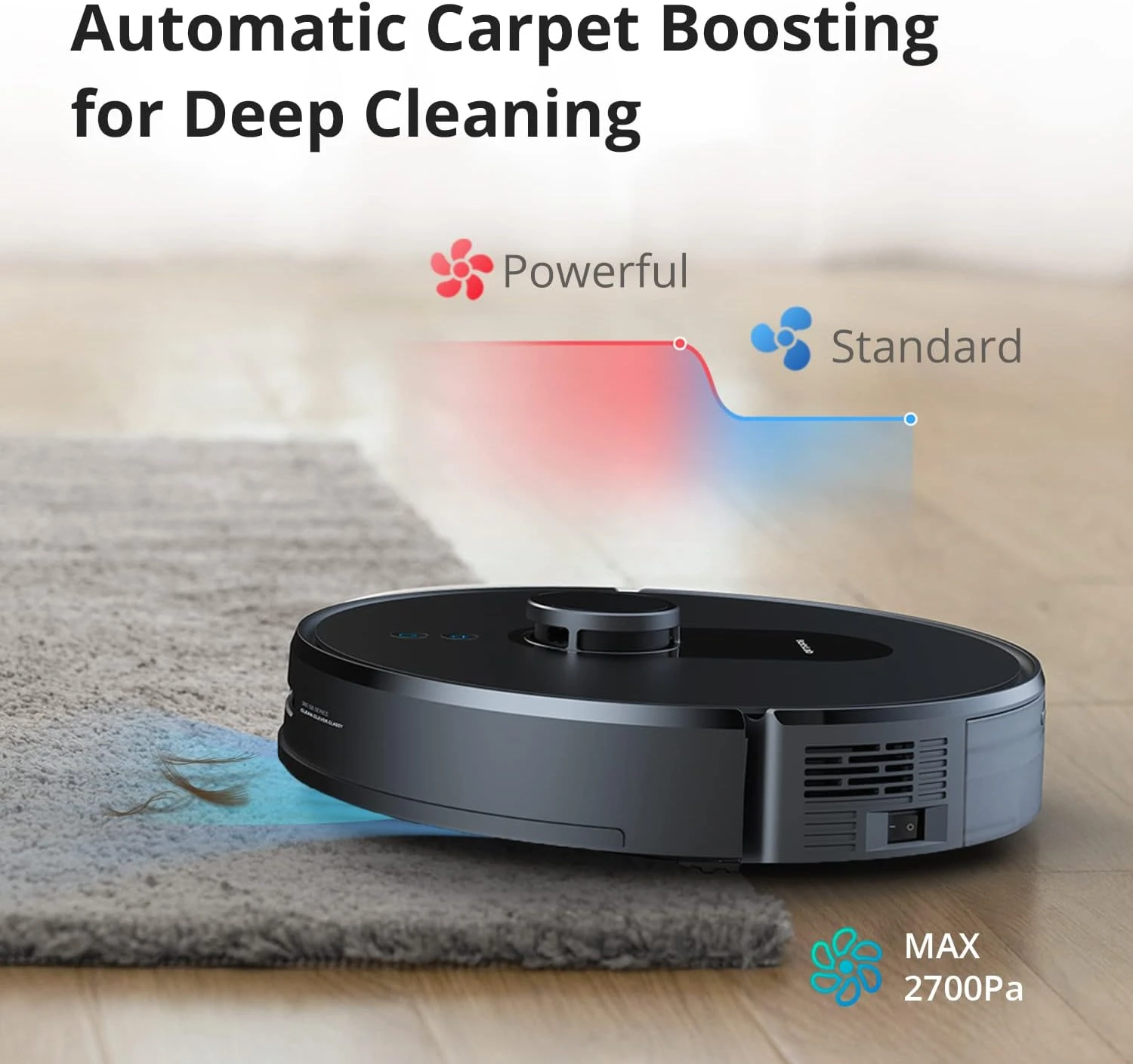 360 S8 Plus Robot Vacuum And Mop Combo, Botslab Self-Empty LIDAR Navigation Smart Mapping Robot, 2700Pa Suction, Carpet Detection, Work With Alexa, WIFI, APP, Ideal For Pet Hair, Hard Floor And Carpet 5 360 S8 Plus Robot Vacuum And Mop Combo, Botslab Self-Empty LIDAR Navigation Smart Mapping Robot, 2700Pa Suction, Carpet Detection, Work With Alexa, WIFI, APP, Ideal For Pet Hair, Hard Floor And Carpet - Image 3