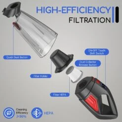 BSRCO Handheld Vacuum Cordless Rechargeable Car Vacuum 9000PA, Lightweight Portable Hand Vacuum, Hand Held Vacuum With 500ML Dustbin, Dust Busters Cordless Rechargeable Mini Vacuum For Car/Home 14 BSRCO Handheld Vacuum Cordless Rechargeable Car Vacuum 9000PA, Lightweight Portable Hand Vacuum, Hand Held Vacuum With 500ML Dustbin, Dust Busters Cordless Rechargeable Mini Vacuum For Car/Home -Small Appliance Store 61P6pfKB7QL. AC SL1500