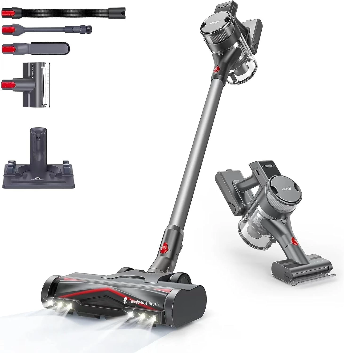 Maircle S3 Mate Cordless Stick Vacuum Cleaner/w 210AW Fade-Free Suction, XL Dust Cup, Anti-Tangle, Lightweight Handheld Vac For Hard Floor, Carpet, Pet Hair, W LED Headlights, Charging Dock 3 Maircle S3 Mate Cordless Stick Vacuum Cleaner/w 210AW Fade-Free Suction, XL Dust Cup, Anti-Tangle, Lightweight Handheld Vac For Hard Floor, Carpet, Pet Hair, W LED Headlights, Charging Dock