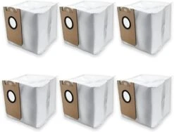 6 Pack 3.5L Vacuum Bags For IHome AutoVac Nova IHRV6-BLK Self Empty, For Laresar L6 Pro, For Honiture Q6 Pro, For AIRROBO T10+, For Neabot N2 Robot Vacuum Cleaner Replacement 6 Dust Bags