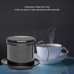 Otufan Vietnamese Coffee Drip, Stainless Steel Cup Vietnamese Coffee Drip Filter Maker Suitable For Home Office Cappuccino Mocha Tools Frother Cup(Black) -Small Appliance Store 61VfktI szL. AC SL1001