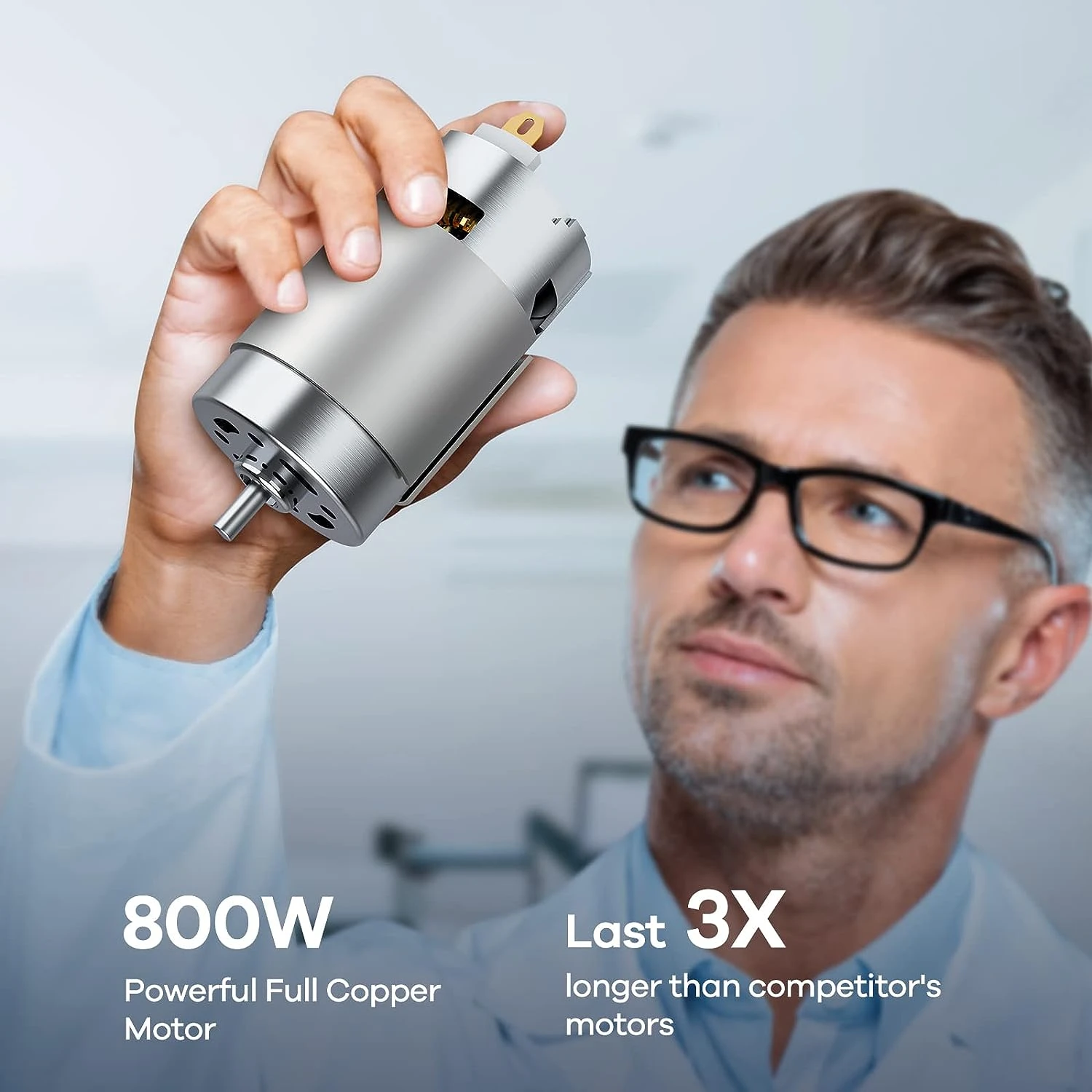 Ganiza Immersion Blender 5 In 1 Hand Blender 800W Heavy Duty Motor, 15 Speed And Turbo Mode Handheld Blender Stainless Steel Blade With 800ml Mixing Beaker, 600ml Chopper, Whisk And Milk Frother (Silver-1) 5 Ganiza Immersion Blender 5 In 1 Hand Blender 800W Heavy Duty Motor, 15 Speed And Turbo Mode Handheld Blender Stainless Steel Blade With 800ml Mixing Beaker, 600ml Chopper, Whisk And Milk Frother (Silver-1) - Image 3