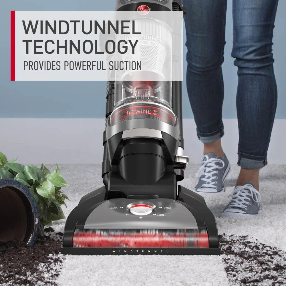 Hoover WindTunnel Cord Rewind Pro Bagless Upright Vacuum Cleaner, For Carpet And Hard Floors, UH71300V, Black 7 Hoover WindTunnel Cord Rewind Pro Bagless Upright Vacuum Cleaner, For Carpet And Hard Floors, UH71300V, Black - Image 5
