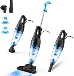 TC-JUNESUN Stick Vacuum Cleaner, 4 In 1 Lightweight Corded Vac With Handheld, 400W 15kpa Powerful Suction Small Dorm Vacuum Cleaner Portable With HEPA Filters, For Sofa, Curtains, Hard Floor, Pet Hair