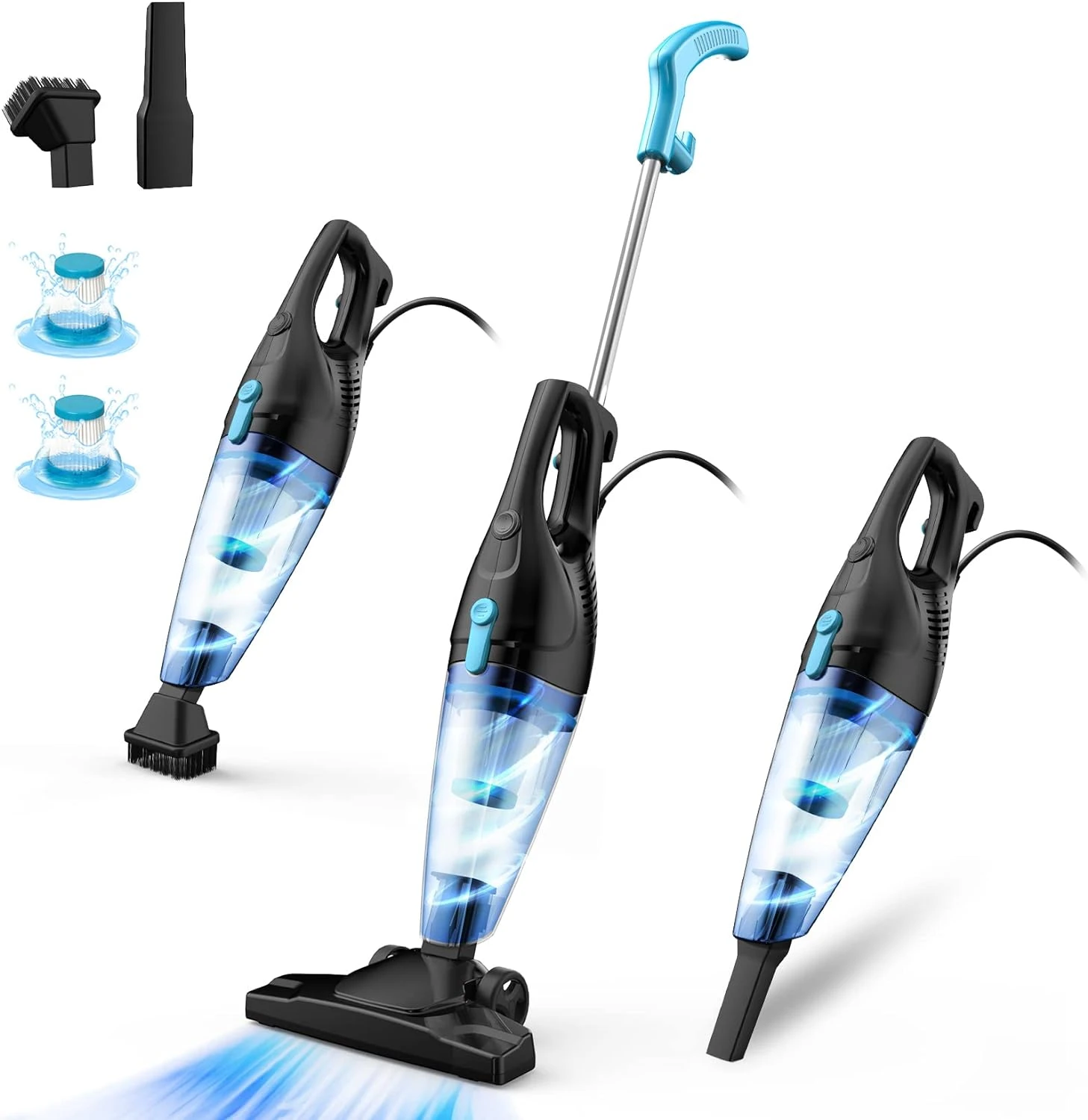 TC-JUNESUN Stick Vacuum Cleaner, 4 In 1 Lightweight Corded Vac With Handheld, 400W 15kpa Powerful Suction Small Dorm Vacuum Cleaner Portable With HEPA Filters, For Sofa, Curtains, Hard Floor, Pet Hair 3 TC-JUNESUN Stick Vacuum Cleaner, 4 In 1 Lightweight Corded Vac With Handheld, 400W 15kpa Powerful Suction Small Dorm Vacuum Cleaner Portable With HEPA Filters, For Sofa, Curtains, Hard Floor, Pet Hair