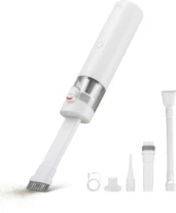 Brigii 3-in-1 Handheld Vacuum Cleaner, Cordless Car Vacuum With Powerful Suction, Hand Vacuum & Air Duster & Hand Pump, Mini Vacuum For Crevices, Keyboard Cleaner; 12V-M1 White