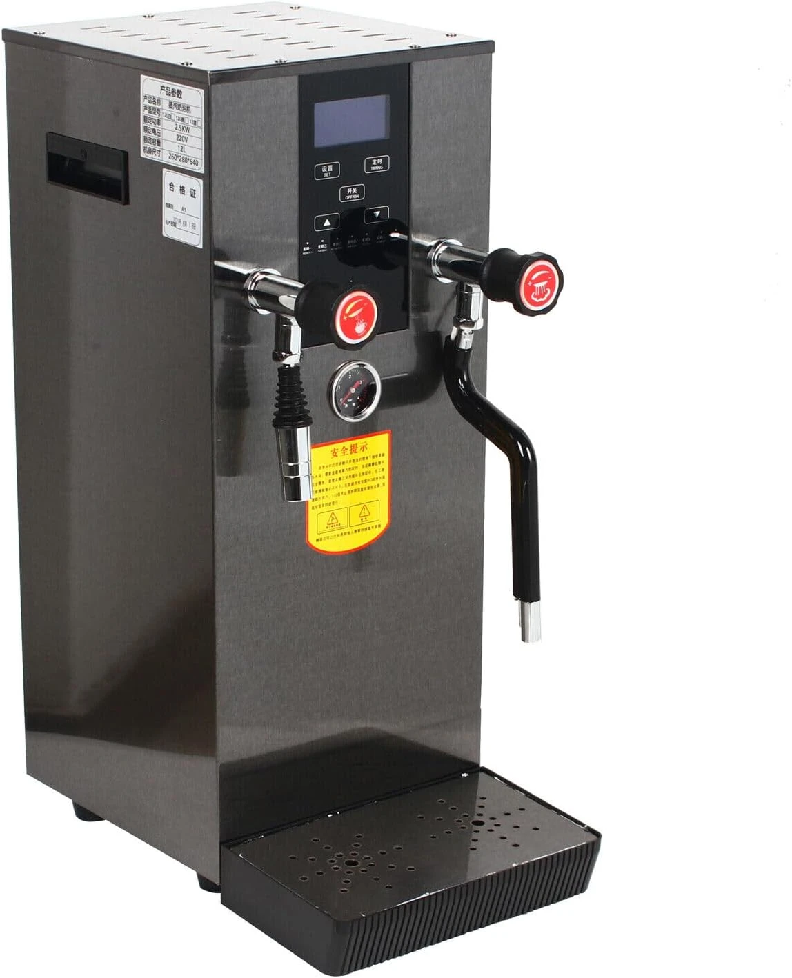 12L Commercial Milk Steamer&Frother, 4 IN 1 Milk Foam Maker With LED Display, 110v Stainless Steel Milk Steamer Machine Water Boiling Machine For Espresso Coffee Milk Tea 3 12L Commercial Milk Steamer&Frother, 4 IN 1 Milk Foam Maker With LED Display, 110v Stainless Steel Milk Steamer Machine Water Boiling Machine For Espresso Coffee Milk Tea