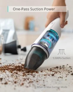 Eufy By Anker, HomeVac H11,Ultra-Lightweight 1.2lbs, Compact, Washable Filter, Cordless Handheld Vacuum Cleaner, 5500Pa Suction Power,USB Charging, For Home Cleaning, White 12 Eufy By Anker, HomeVac H11,Ultra-Lightweight 1.2lbs, Compact, Washable Filter, Cordless Handheld Vacuum Cleaner, 5500Pa Suction Power,USB Charging, For Home Cleaning, White -Small Appliance Store 61fl5sKa5hS. AC SL1500