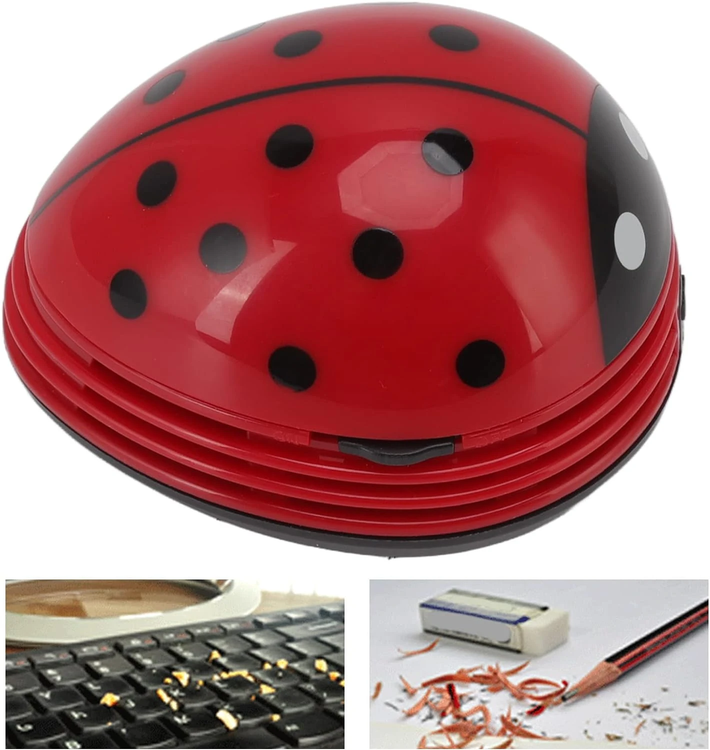 Fdit Mini Desktop Vacuum Cleaner Portable Beetle Vacuum Paper Handheld Ladybug Sweeper Crumb Ladybird For Cartoon Red Ladybird Scraper 9 Fdit Mini Desktop Vacuum Cleaner Portable Beetle Vacuum Paper Handheld Ladybug Sweeper Crumb Ladybird For Cartoon Red Ladybird Scraper - Image 7