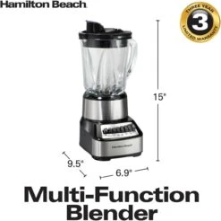 Hamilton Beach Wave Crusher Blender For Shakes And Smoothies With 40 Oz Glass Jar And 14 Functions, Ice Sabre Blades & 700 Watts For Consistently Smooth Results, Black + Stainless Steel (54221) -Small Appliance Store 61hmrkLpX2L. AC SL1400