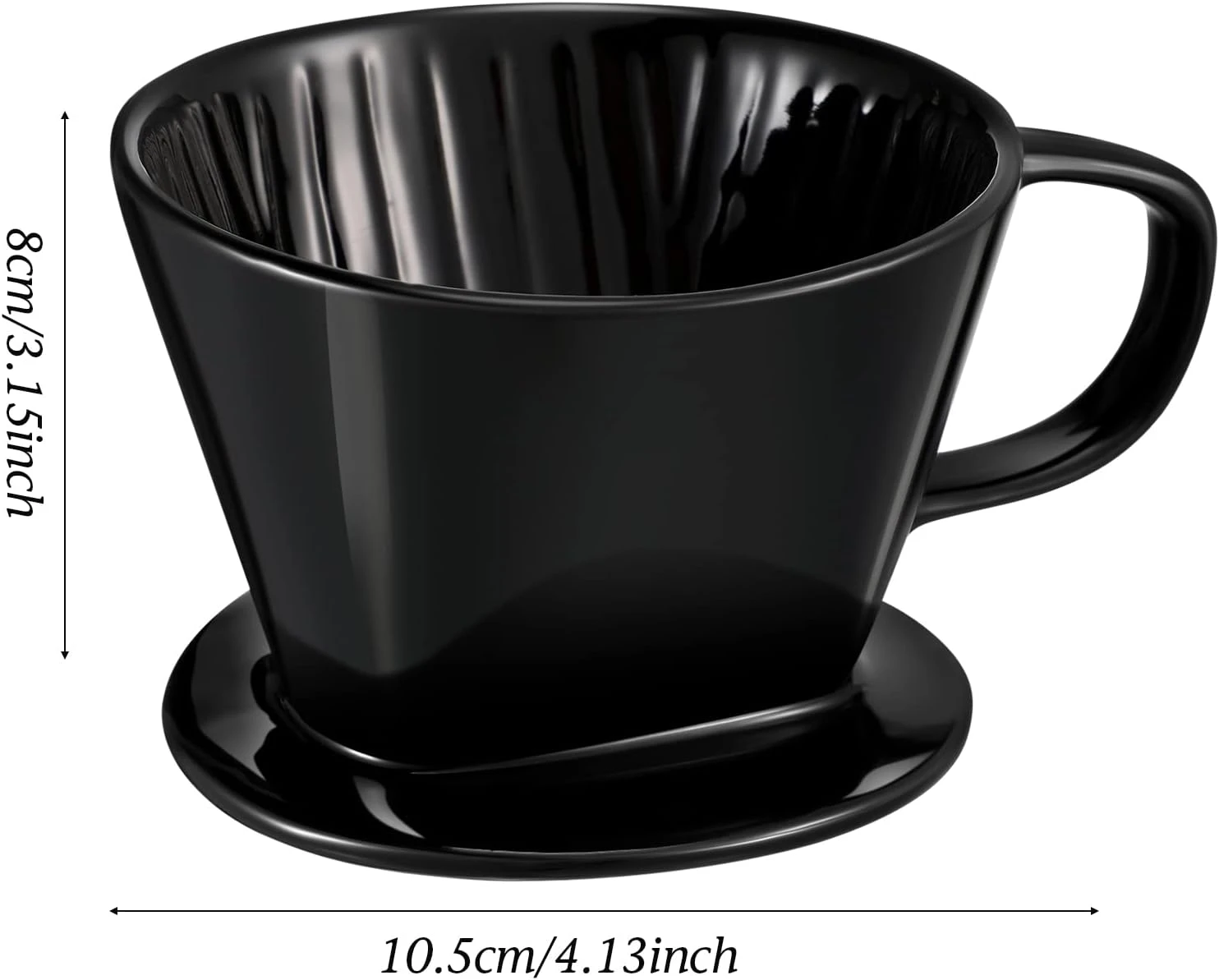 TSHD Porcelain Coffee Dripper Ceramic Cone Drip Coffee Maker Filter Holder (Large For 1-4 Persons) 5 TSHD Porcelain Coffee Dripper Ceramic Cone Drip Coffee Maker Filter Holder (Large For 1-4 Persons) - Image 3