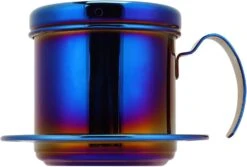 Coffee Drip Pot Vietnamese Style Practical Coffee Drip Filter Coffee Drip Brewer Phin Infuser Coffee Maker Pot Fo Coffee Enthusiast(Titanium Blue)